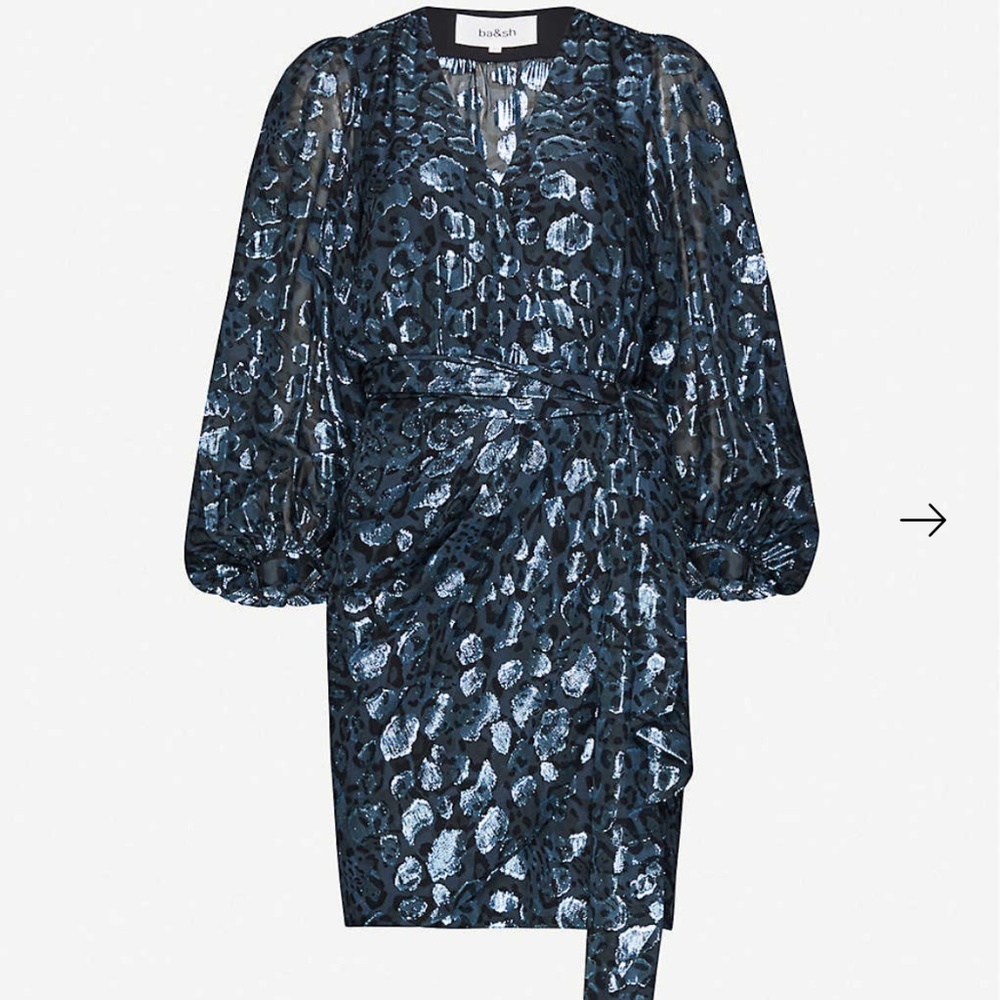 Blue metallic  fibre standout Ba&sh Paris dress